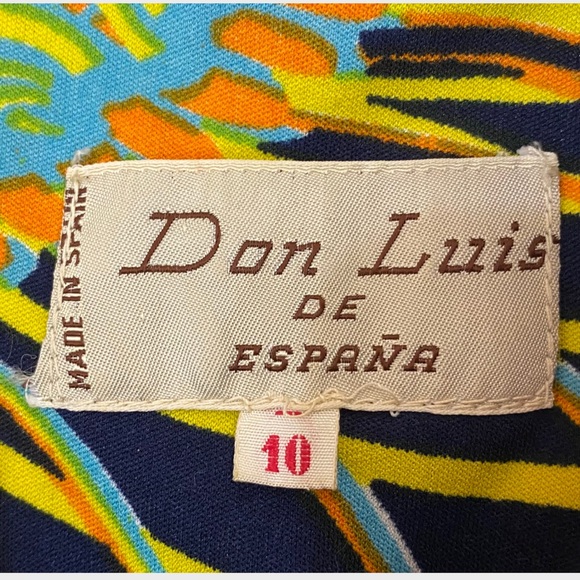 Vintage Don Luis De Espana Multicolor Funky Floral Print Flowy Maxi Dress S/M - Picture 7 of 12